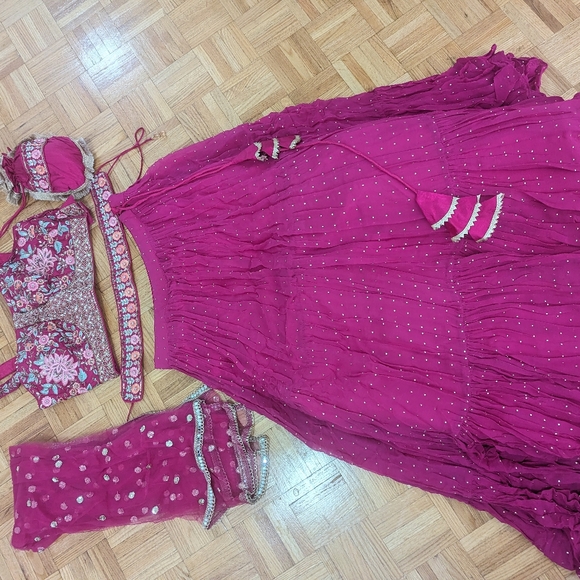 Fucshi lehenga set - Picture 5 of 8